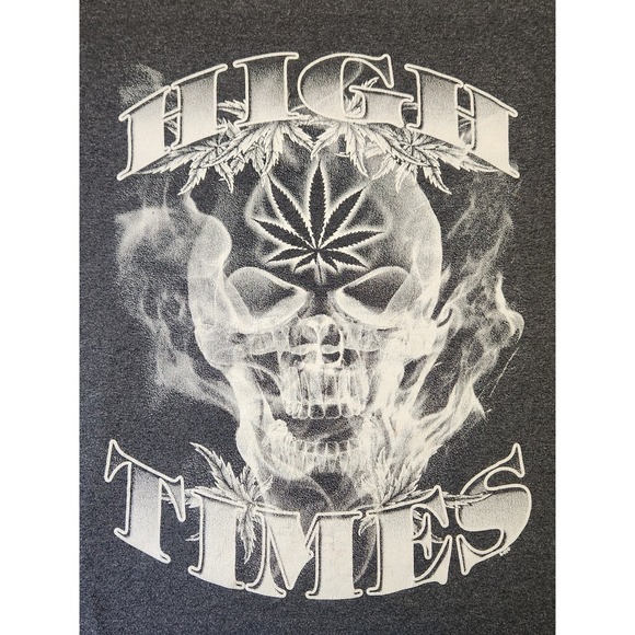 Y2K High Times Graphic T-Shirt Skull Marijuana Leaf Design Men's Size 3XL - Picture 1 of 4